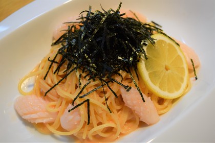 ぷりぷりのイカと明太子がおいしい♡