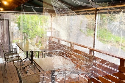 コロナ飛散防止対策中