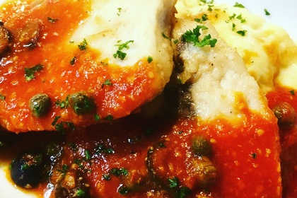 メカジキのムニエル プッタネスカソース